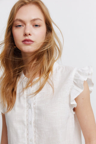 Seleeve Flounce Blouse.