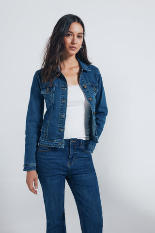 Jeans Rectos Talle Medio con Bolsillos