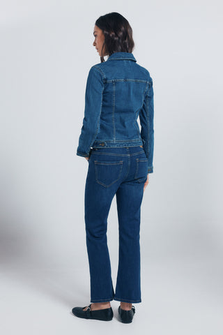 Jeans Rectos Talle Medio con Bolsillos
