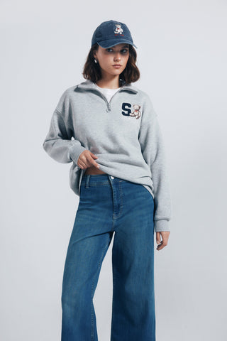 Jeans Wide Leg Talle Alto con Bolsillos