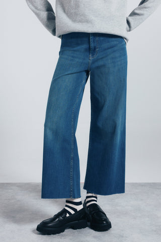 Jeans Wide Leg Talle Alto con Bolsillos