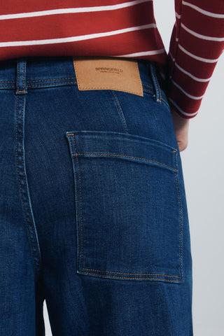 Jeans Wide Leg Talle Alto con Bolsillos