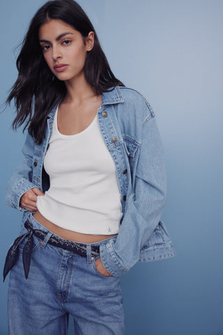 Jeans Wide Leg Talle Alto con Bolsillos