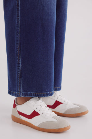Jeans Culotte Talle Alto con Bolsillos