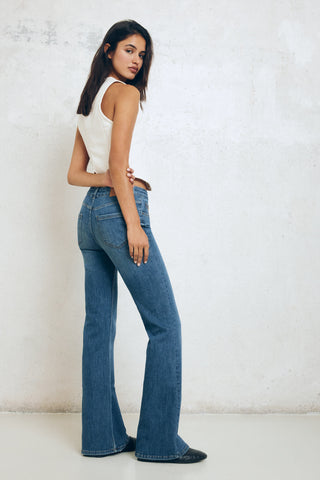 Jeans Talle Medio Corte Flare