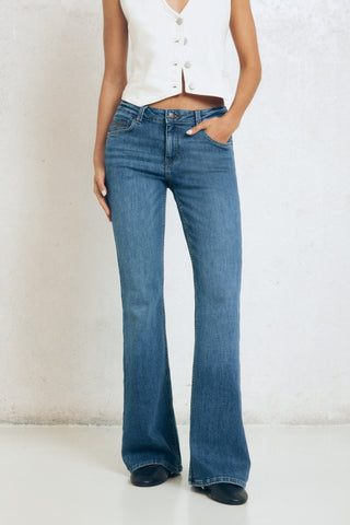 Jeans Talle Medio Corte Flare