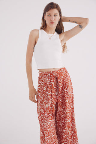 Pantalón Ancho con Cintura Elástica Estampado