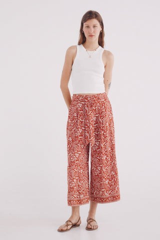 Pantalón Ancho con Cintura Elástica Estampado