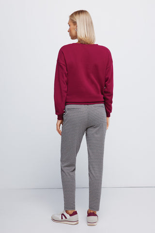 Pantalón Talle Medio Estampado Cuadros