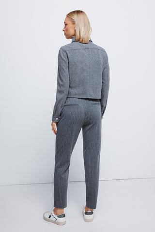 Pantalón Talle Medio Estampado Rayas