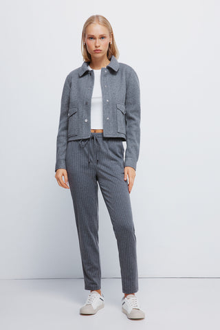 Pantalón Talle Medio Estampado Rayas