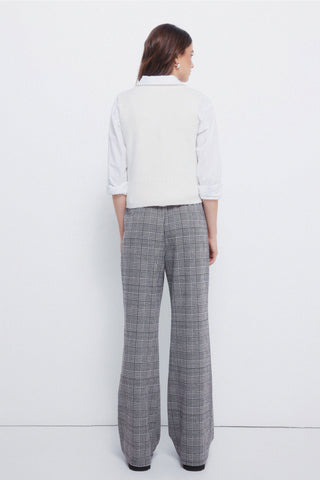 Pantalón Talle Medio Estampado Cuadros