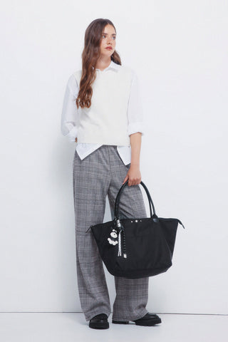 Pantalón Talle Medio Estampado Cuadros