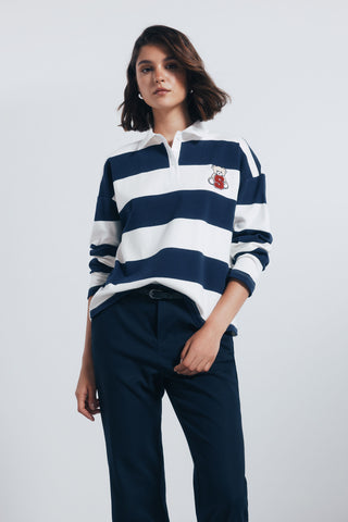 Pantalón Recto Talle Medio con Bolsillos