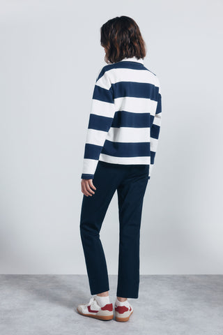 Pantalón Recto Talle Medio con Bolsillos