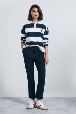 Pantalón Recto Talle Medio con Bolsillos