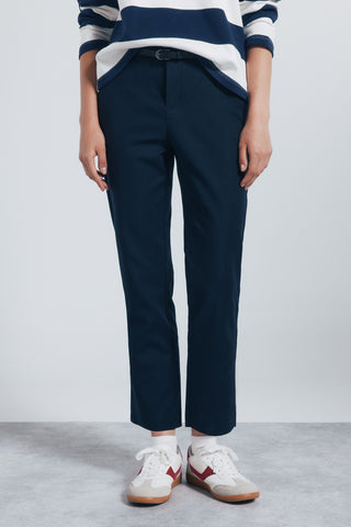 Pantalón Recto Talle Medio con Bolsillos