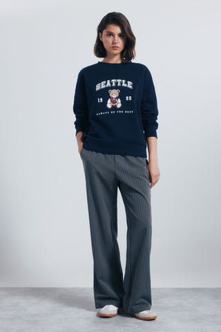 Pantalón con Cintura Elástica Estampado Rayas