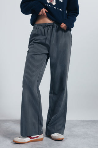 Pantalón con Cintura Elástica Estampado Rayas