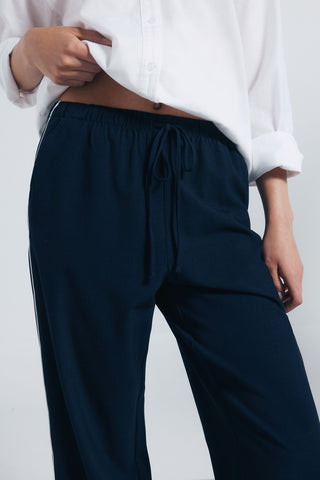 Pantalón con Cintura Elástica y Detalle Raya