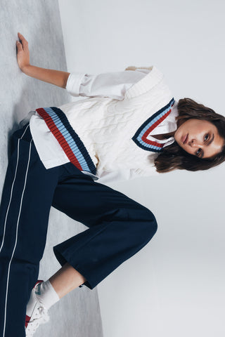 Pantalón con Cintura Elástica y Detalle Raya