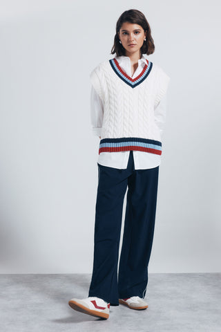 Pantalón con Cintura Elástica y Detalle Raya