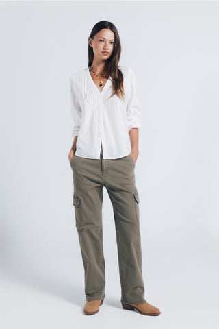 Pantalón Cargo Talle Medio con Bolsillos