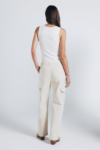Pantalón Cargo Talle Medio con Bolsillos