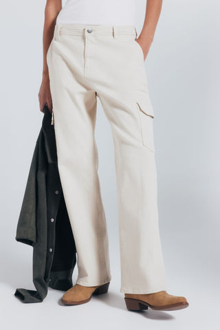 Pantalón Cargo Talle Medio con Bolsillos