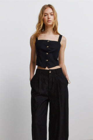 Linen Pleated Trousers.