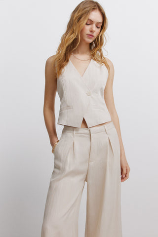 Wide-Leg Suit Trousers.