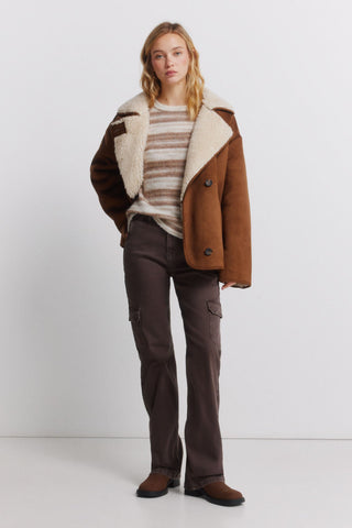 Pantalón Cargo Talle Medio con Bolsillos