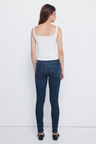 Jeans Skinny Talle Alto con Bolsillos