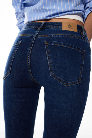 Jeans Talle Alto con Bolsillos