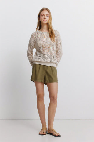 Linen Belt Shorts.