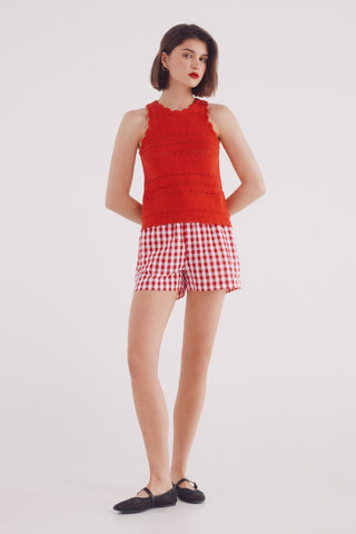 Short Talle Medio con Cuadros Vichy