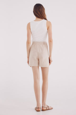 Short Talle Alto con Pinzas de Algodón