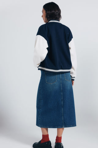 Enagua Denim Talle Alto con Abertura