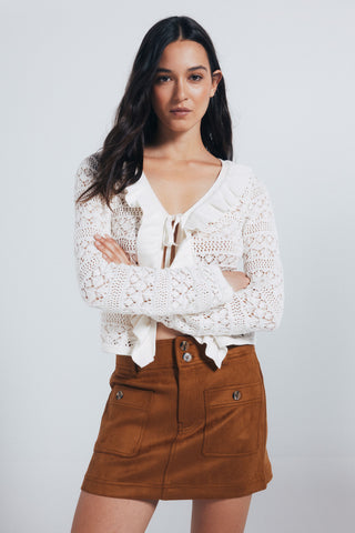 Enagua Corta Talle Alto Tejido Antelina