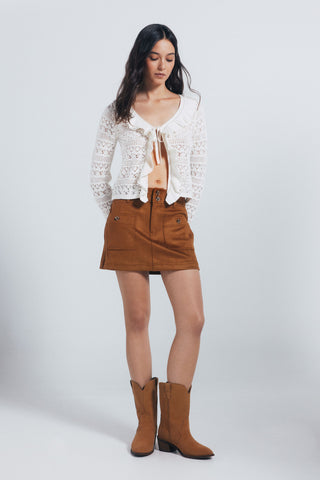 Enagua Corta Talle Alto Tejido Antelina