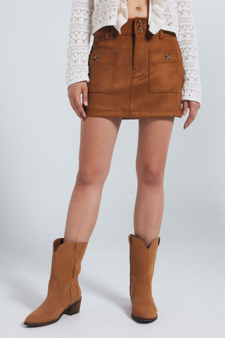 Enagua Corta Talle Alto Tejido Antelina