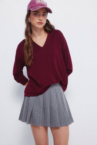 Enagua Corta Talle Alto Estampado Rayas