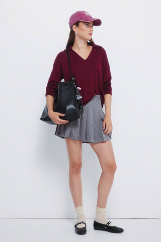 Enagua Corta Talle Alto Estampado Rayas