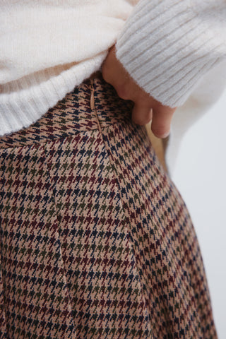 High Waist Gingham Print Petticoat