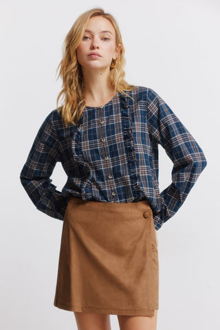 Enagua Cruzada con Botón de Antelina