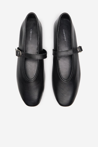 Bailarina de Piel con Detalle Tira