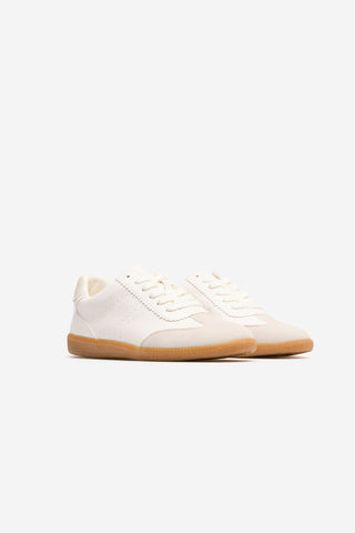 Tenis Deportivas de Piel Detalle Gamuza, Mujer