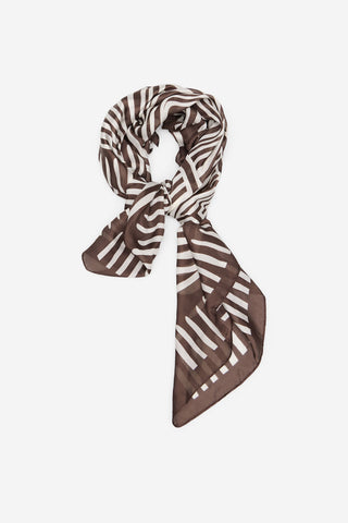 Pañuelo Satinado con Estampado Geométrico