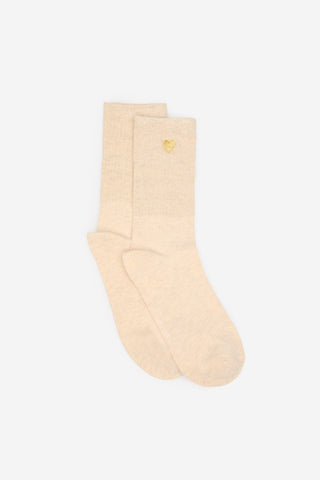 Medias de Lurex con Corazón Bordado