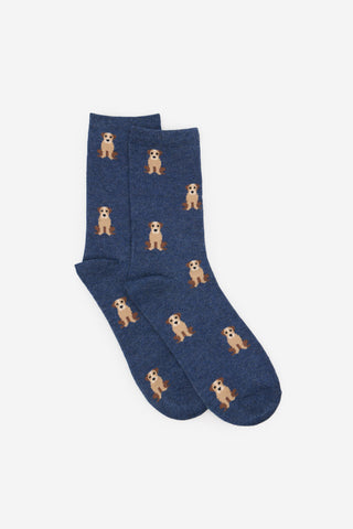 Medias Largas con Estampado Perritos, Mujer